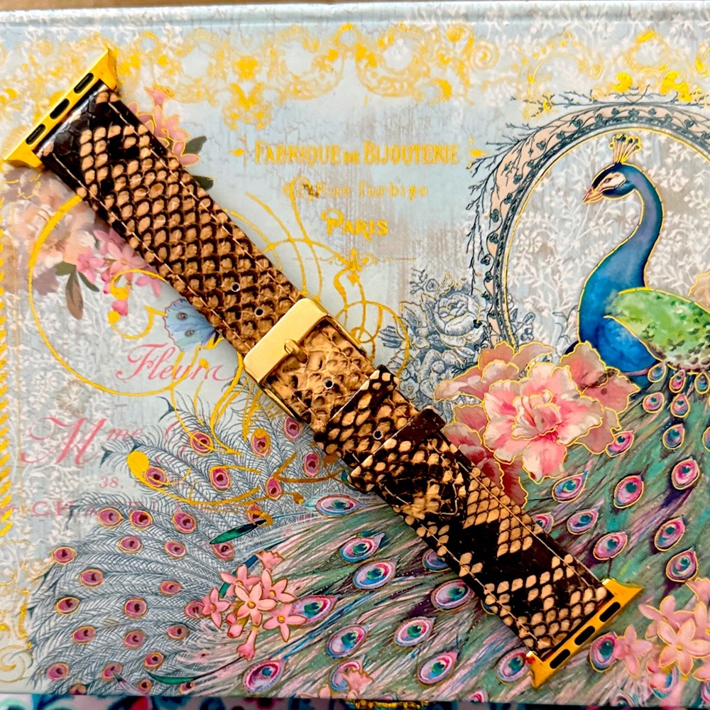 Brown Snake Print Watch Band